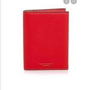 Passport case, red Tory burch perry leather passport case